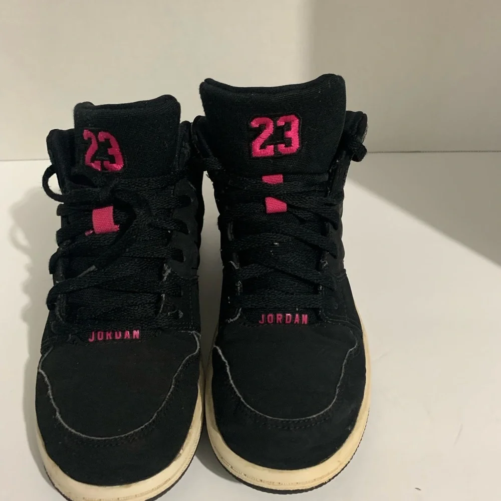 NIKE JORDAN 1Flight Shoes 1.5Y Black with‎ Pink